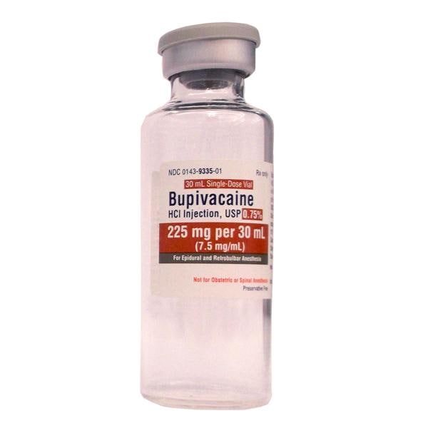 Bupivacaine HCl Injection 0.75% Preservative Free SDV 30mL 10/Bx