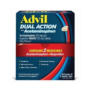 Advil Dual Action Caplets 250/125mg w/APAP 50x2/Bx