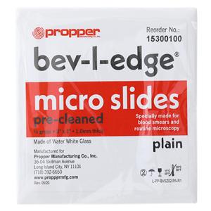 Bev-L-Edge Plain Microscope Slide 3x1" Clear 72/Bx