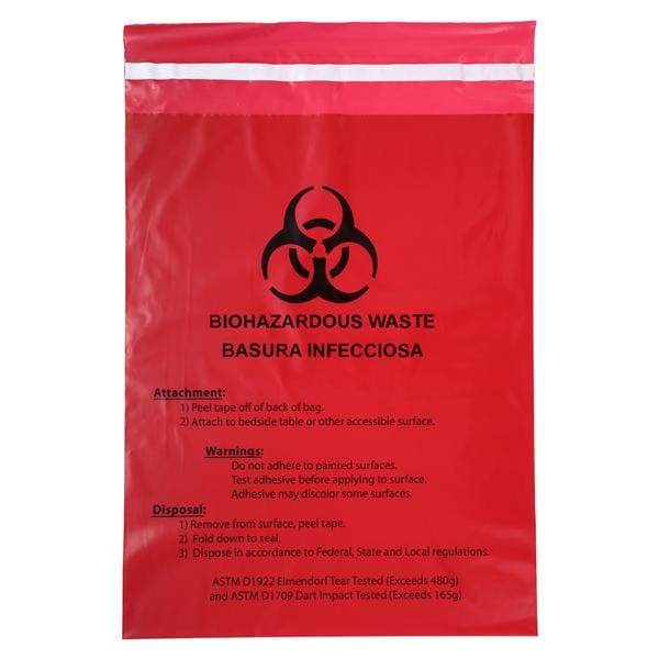 Bag Biohazard Waste Red Non-Sterile 100/Bx