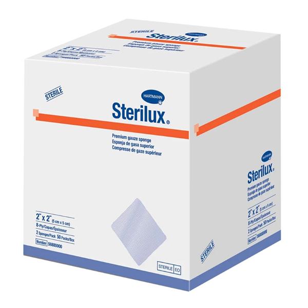 Sterilux AMD PHMB / Bnzlknm Chl Antimicrobial Gauze Sponge 2x2 8-Ply Strl