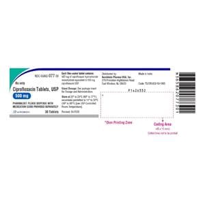 Ciprofloxacin Tablets 500mg Bottle 500/Bt