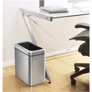 6.6 Gallon Slim Open TopTrash Can Brushed Stainless Steel Ea