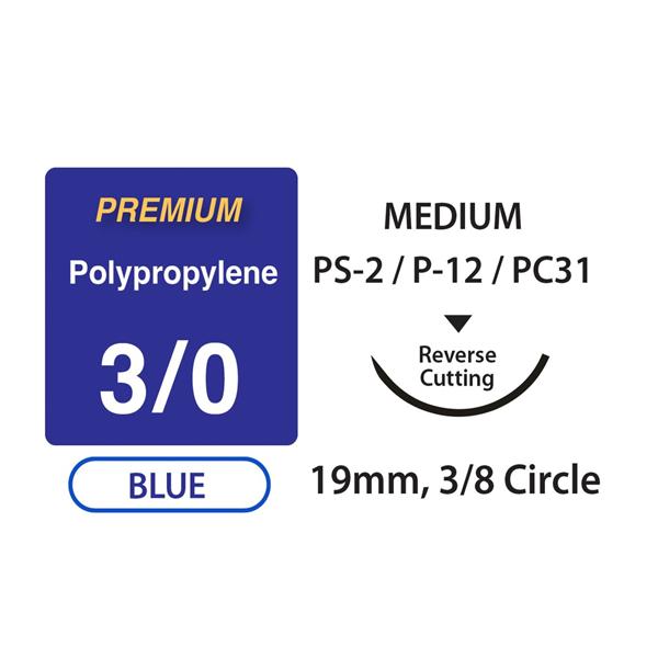 Unify Premium + Suture 3/0 18" Polypropylene Mnflmnt PS-2/P-12/PC31 Bl 12/Bx