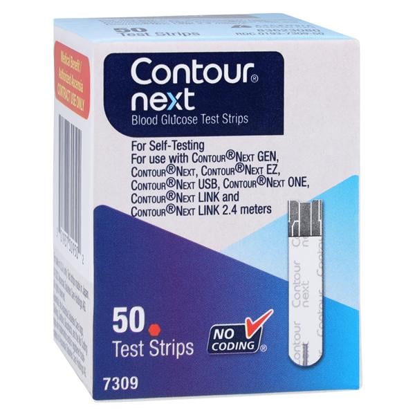 Contour Next Glucose Test Strips CLIA Waived For Personal Use 50/Bx