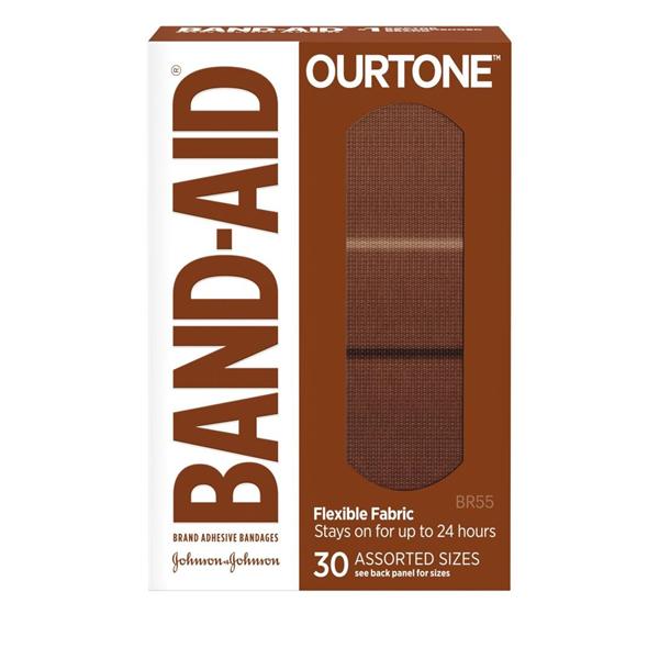 Band-Aid Ourtone Bandage Memory Weave Fabric Assorted Sizes BR55 30/Bx
