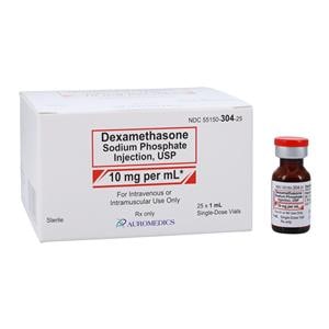 Dexamethasone Sodium Phosphate Injection 10mg/mL Preservative Free SDV 1mL 25/Bx