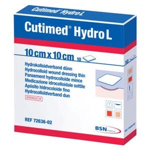 Cutimed Hydro L Polyurethane Film Hydrocolloid Dressing 4x4" Sterile Sqr SlfAdh