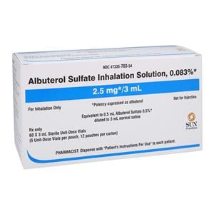 Albuterol Sulfate Inhalation Solution 0.083% Vial 3mL 60/Bx