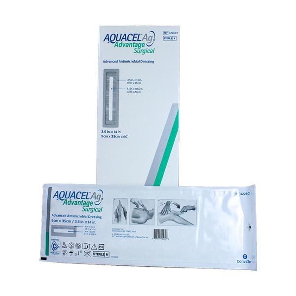 Aquacel Ag Advantage Hydrofiber/Polyurethane Film Post-Op Dressing 3-1/2x14