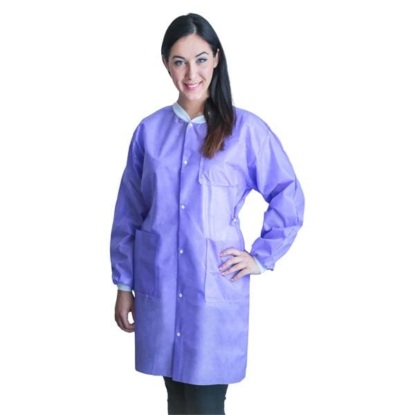 FitMe PPE Lab Coat Not Rated Spnbnd / Meltblown / Spnbnd SMS Sm Lavender 10/Bg, 5 BG/CA