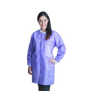 FitMe PPE Lab Coat Spunbonded / Meltblown / Spunbonded SMS Medium Lavender 10/Bg