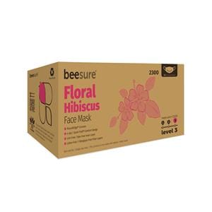 BeeSure Face Mask ASTM Level 3 Pink / White Adult 50/Bx, 8 BX/CA