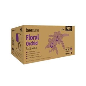 BeeSure Face Mask ASTM Level 3 Lavender / White Adult 50/Bx, 8 BX/CA