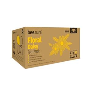 BeeSure Face Mask ASTM Level 3 Yellow / White Adult 50/Bx