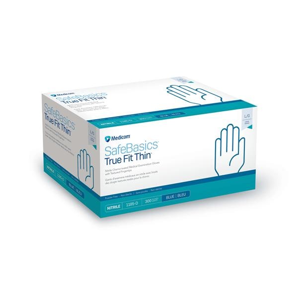 SafeBasics Nitrile Exam Gloves X-Small Blue Non-Sterile