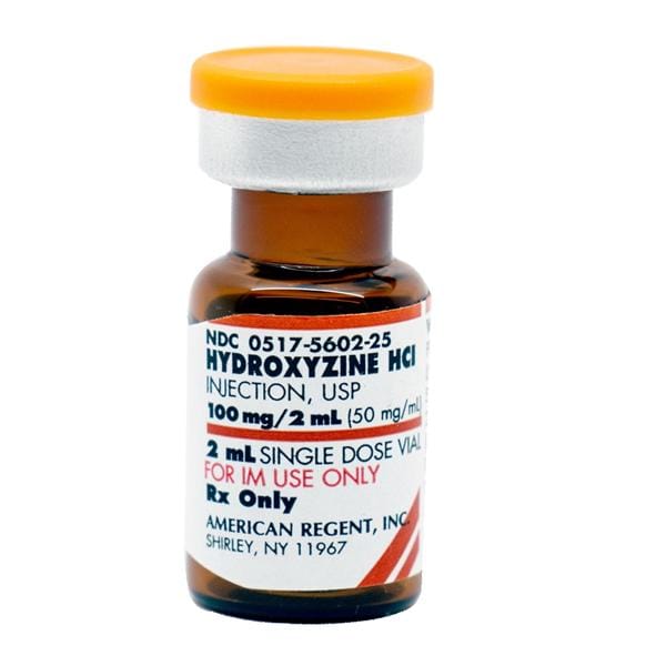 Hydroxyzine HCl Injection 50mg/mL SDV 2mL 25/Bx