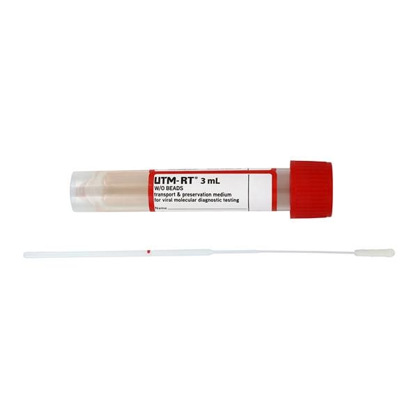 Flocked Swab Skirted Tube / Red Cap Mini-Tip 16x100mm 3mL 50/Bx, 6 BX/CA