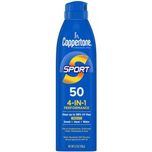 Coppertone Sport Sunscreen Spray Adult 5.5oz Water Resistant 50 SPF Ea, 12 EA/CA