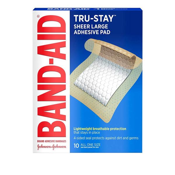 Band-Aid Adhesive Strip Bandage Plastic 2.88x4" Tan Sterile 10x24/Ca