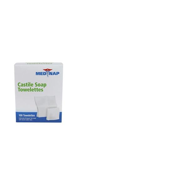 Med-Nap Castile Soap Wipes 5x7" 100/Bx