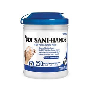 Sani-Hands Sanitizing Hand Wipes Canister 220/Cn, 6 CN/CA