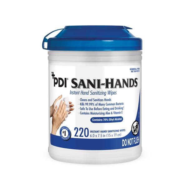 Sani-Hands Sanitizing Hand Wipes Canister 220/Cn, 6 CN/CA
