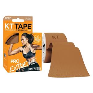 KT Pro Extreme Kinesiology Tape Synthetic Fabric 2x10" Warm-Up Walnut 20/Bx