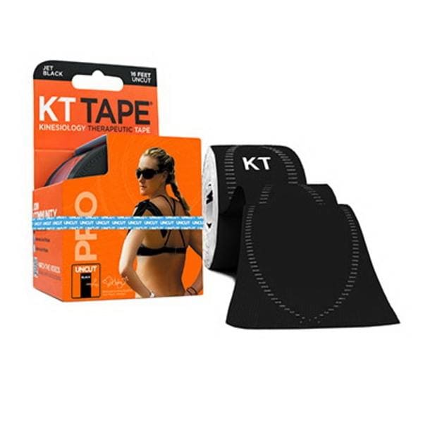 KT Pro Kinesiology Tape Synthetic Fiber 2"x16' Black Ea