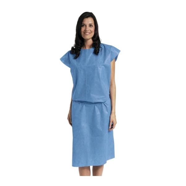 Exam Gown 45 in x 70 in Blue 2X Large SMS Fabric Disposable 50/Ca