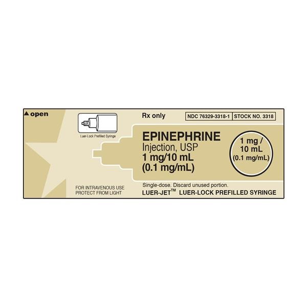 Epinephrine Injection 1:10m Luer-Jet Prefilled Syringe 10mL 10/Bx