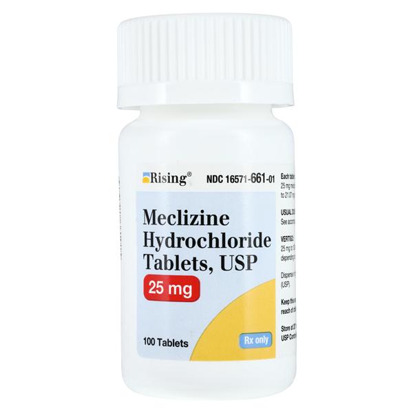 Meclizine HCl Tablets 25mg Bottle 100/Bottle 100/Bt