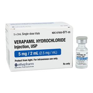 Verapamil HCl Injection 2.5mg/mL SDV 2mL 5/Package