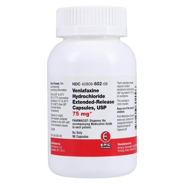 Venlafaxine HCL ER Extended-Release Capsules 75mg Bottle 90/Bt