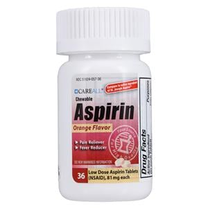 Aspirin Chewable 81mg Orange Bottle 36/Bt, 24 BT/CA