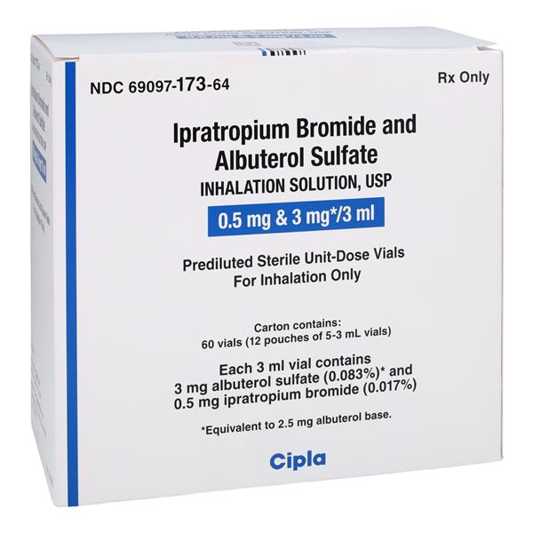 Ipratropium/Albuterol Bromide Inhalation Solution 0.5/3mg Box 3mL 60/Bx