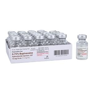 Bupivacaine HCl Injection 0.75% SDV 10mL 25/Bx