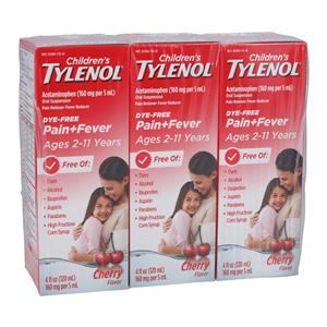 Tylenol Children 2-11yr Children's 160mg/5mL Cherry 120mL 3/Pk, 12 IP/CA