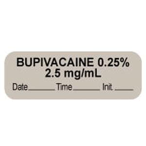 Anes Label DTI Bupivacaine .25% 2.5 Mg/ml 1RL/Bx Gry Ppr Disp 1.5x.5 1000/Rl