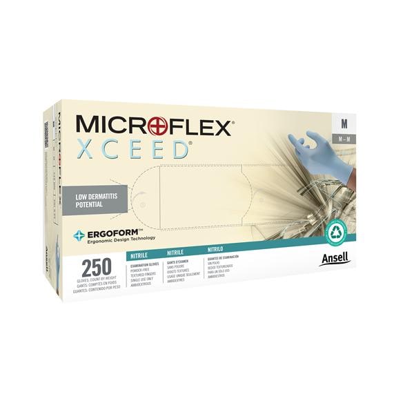 Microflex Nitrile Exam Gloves X-Large Standard Blue Non-Sterile