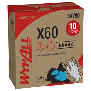 WypAll X60 Multipurpose Cleaning Cloth Dsp Hydrknt 9.1 in x 16.8 in Wt 118/Bx
