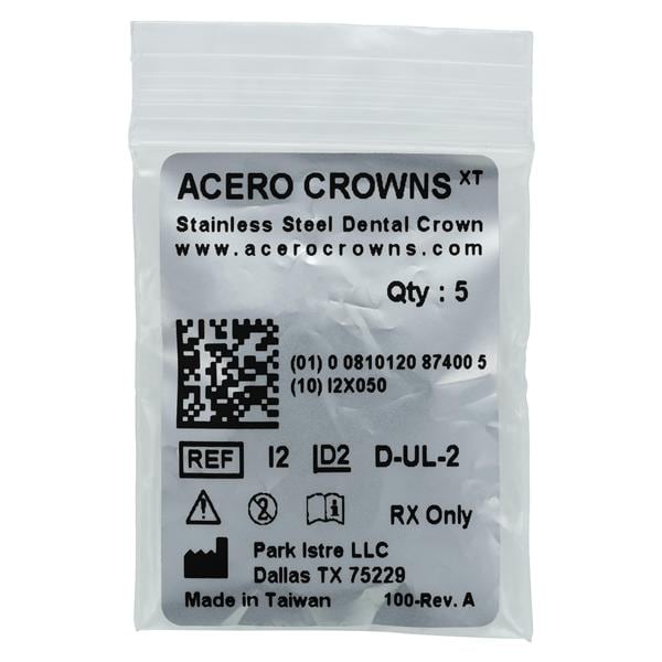 ACERO Stainless Steel Crowns 2 1st Primary Upper Left Molar 5/Pk 5/Pk