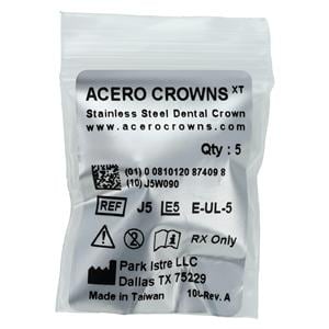 ACERO Stainless Steel Crowns 5 2nd Primary Upper Left Molar 5/Pk 5/Pk