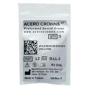 ACERO Stainless Steel Crowns 2 1st Primary Lower Left Molar 5/Pk 5/Pk