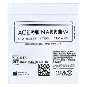 ACERO Stainless Steel Crowns 4 1st Primary Upper Right Molar 5/Pk 5/Pk