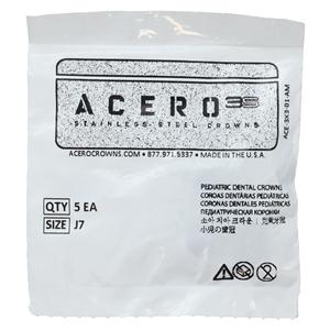 ACERO Stainless Steel Crowns 7 2nd Primary Upper Left Molar 5/Pk 5/Pk