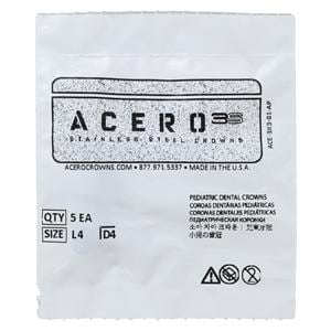 ACERO Stainless Steel Crowns 4 1st Primary Lower Left Molar 5/Pk 5/Pk