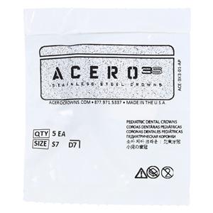 ACERO Stainless Steel Crowns 7 1st Primary Lower Right Molar 5/Pk 5/Pk