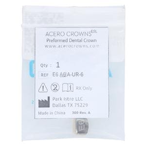 ACERO Stainless Steel Crowns Size 6 Primary Upper Right Central 1/Bag Ea