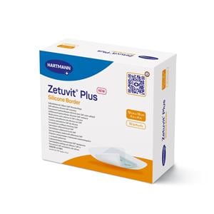 Zetuvit Plus Cellulose/Polymer Border Dressing 4x4" Strl Sqr Slcn Adh Spr Abs LF